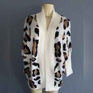 Animal Print Cardigan Sweater NWOT